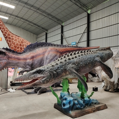 Phong trào phiêu lưu Công viên giải trí Mosasaurus dinosaur Mô hình hoạt hình nhân tạo di chuyển kích thước thực tế 3d khủng long