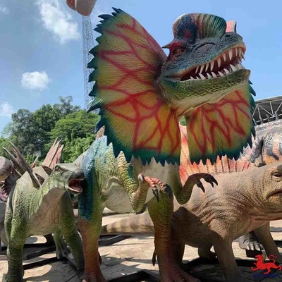 Mua Thiết bị công viên chủ đề Mô hình khủng long hoạt hình thực tế Tượng Dilophosaurus online manufacture