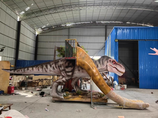 Good price Cầu trượt khủng long bằng sợi thủy tinh T Rex Slider với thiết bị sân chơi cầu thang trực tuyến